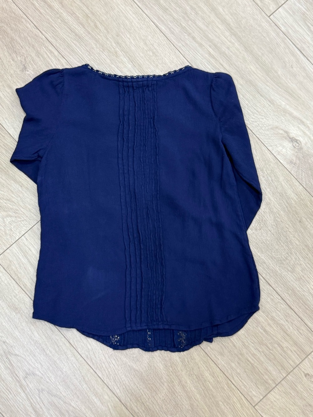 GAP Girls XS Navy Blue Lace Trim Long Sleeve Top - Picture 7 of 7